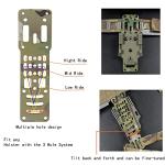 Universal Belt Loop Adapter Expansion Board Mid-Low Ride Holster Platform Adapter with Locking Fork and Receiver Plate, Adjustable Multi-Angle Hole Position with Thigh Fixation Strap (CAMO)