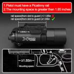 Zhongren X300-A Universal LED Tactical Flashlight 800-Lumen with Replaceable Slot Mount for Pistol and WeaponLight or Helmet ARC Rail (Black)