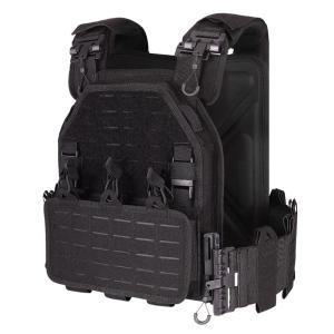 vAv YAKEDA Quick Release Tactical Laser-Cutting Vest Multicam Lightweight Vest (US, Alpha, One Size, Regular, Regular, Black)