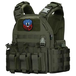 MGFLASHFORCE Tactical Vest Molle Airsoft Vest for Men (Green)