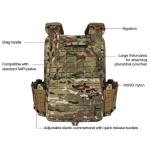 YAKEDA Tactical Vest for Men 1000D Nylon Quick Release Laser-Cutting Modular Vest Lightweight Vest (CP)