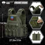 MGFLASHFORCE Tactical Vest Molle Airsoft Vest for Men (Green)