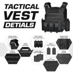 GFIRE Tactical Vest Quick Release Lightweight Vest Adjustable Breathable Weighted Vest for Training