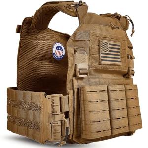 Bolo Defense Tactical Utility Vest – Lightweight Adjustable Quick Release Gear 500D Nylon Vest with Modular Loadout Design for Outdoor & Training Use (Light Brown)