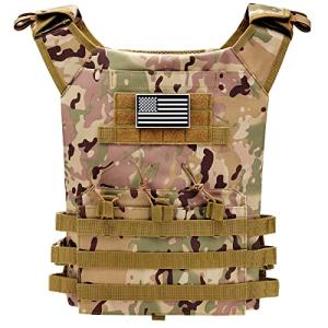 KUIEDIS Tactical Outdoors Vest,Fully Adjustable Breathable,Lightweight Modular Paintball Police Airsoft Vest