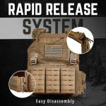 Bolo Defense Tactical Utility Vest – Lightweight Adjustable Quick Release Gear 500D Nylon Vest with Modular Loadout Design for Outdoor & Training Use (Light Brown)