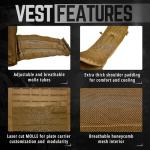 Bolo Defense Tactical Utility Vest – Lightweight Adjustable Quick Release Gear 500D Nylon Vest with Modular Loadout Design for Outdoor & Training Use (Light Brown)