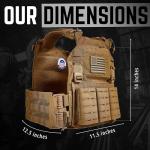 Bolo Defense Tactical Utility Vest – Lightweight Adjustable Quick Release Gear 500D Nylon Vest with Modular Loadout Design for Outdoor & Training Use (Light Brown)