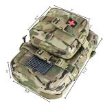 Tactical Mini Molle Hydration Pack,Molle Hydration Carrier with IFAK Pouch&US Flag&Med Patch,Hydropack for 2L Water Bladder (CP)