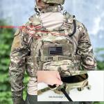 Tactical Mini Molle Hydration Pack,Molle Hydration Carrier with IFAK Pouch&US Flag&Med Patch,Hydropack for 2L Water Bladder (CP)