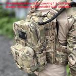 Tactical Mini Molle Hydration Pack,Molle Hydration Carrier with IFAK Pouch&US Flag&Med Patch,Hydropack for 2L Water Bladder (CP)