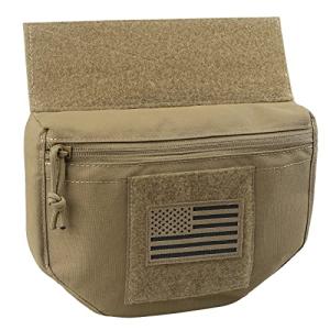WYNEX Plate Carrier Accessories Tactical Drop Dangler Pouch Sub Abdominal Carrying Kit Bag Hook-Loop Add-on Dump Pouch for Molle Vest,Patch Include