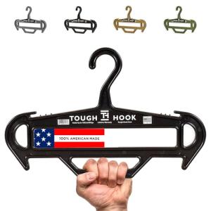 Tough Hanger XL - A Beast of a Hook – USA Made ABS Resin, X-Large | Police Gear, Scuba Gear & Dive BCD – 180-lb Cap Wetsuit DuraResin Hanger with Built in Carry Handle, 1 Black