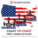 Tough Hanger XL - A Beast of a Hook – USA Made ABS Resin, X-Large | Police Gear, Scuba Gear & Dive BCD – 180-lb Cap Wetsuit DuraResin Hanger with Built in Carry Handle, 1 Black