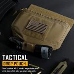 WYNEX Plate Carrier Accessories Tactical Drop Dangler Pouch Sub Abdominal Carrying Kit Bag Hook-Loop Add-on Dump Pouch for Molle Vest,Patch Include