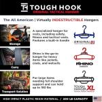 Tough Hanger XL - A Beast of a Hook – USA Made ABS Resin, X-Large | Police Gear, Scuba Gear & Dive BCD – 180-lb Cap Wetsuit DuraResin Hanger with Built in Carry Handle, 1 Black