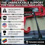 Tough Hanger XL - A Beast of a Hook – USA Made ABS Resin, X-Large | Police Gear, Scuba Gear & Dive BCD – 180-lb Cap Wetsuit DuraResin Hanger with Built in Carry Handle, 1 Black