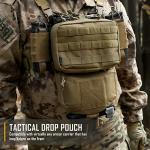 WYNEX Plate Carrier Accessories Tactical Drop Dangler Pouch Sub Abdominal Carrying Kit Bag Hook-Loop Add-on Dump Pouch for Molle Vest,Patch Include
