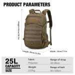 Mardingtop Small Tactical Molle Backpack - 25L Hiking Backpack for Backpacking, Cycling and Biking