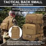 GZ XINXING Tactical Hydration Backpack, Outdoor Water Backpack Carrier Pack for Vest Backpack, Holds 1.5L Water Bladder, Mini MOLLE Tactical Backpack for Hiking, Biking, Running, Climbing