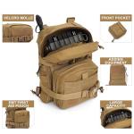 GZ XINXING Tactical Hydration Backpack, Outdoor Water Backpack Carrier Pack for Vest Backpack, Holds 1.5L Water Bladder, Mini MOLLE Tactical Backpack for Hiking, Biking, Running, Climbing