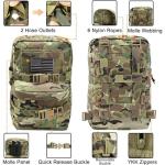 Tactical Mini Molle Hydration Pack,Molle Hydration Carrier with US Flag Nylon Water Resistant,Hydropack 2L Water Bladder for Tactical Vest Backpack(CP)