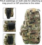 Tactical Mini Molle Hydration Pack,Molle Hydration Carrier with US Flag Nylon Water Resistant,Hydropack 2L Water Bladder for Tactical Vest Backpack(CP)