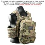 Tactical Mini Molle Hydration Pack,Molle Hydration Carrier with US Flag Nylon Water Resistant,Hydropack 2L Water Bladder for Tactical Vest Backpack(CP)