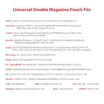 Universal Double Magazine Pouch, 9mm .40 Double Stack Mag. Holder Dual Holster with 1.5''-2'' Belt Clip for Glock Sig sauer S&W Beretta Browning Taurus H&K Most Pistol Mags