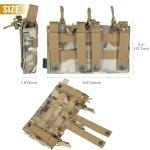 OneTigris Tactical Pistol Mag Pouch - Open-Top Triple 5.56mm Magazine Pouch for M4/M16/AR-15 & 5.56 AK Variants, with Elastic Rifle, Quick-Release Insert & MOLLE Compatibility (Camouflage)
