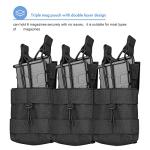 ProCase 6 Pouch Magazine Holder for Gun, Open-Top Triple Tactical Stacker Mag Pouch -Black