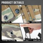 OneTigris Tactical Pistol Mag Pouch - Open-Top Triple 5.56mm Magazine Pouch for M4/M16/AR-15 & 5.56 AK Variants, with Elastic Rifle, Quick-Release Insert & MOLLE Compatibility (Camouflage)