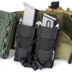 Universal Double Magazine Holder 9mm, Double 9MM Mag Pouch,Magazine Holster,Tactical Magazine Pouches,Open-Top Handgun Ammo Holder for 9mm/.40 Caliber Response Compatible Tactical PALS Webbing Belts