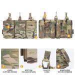 EXCELLENT ELITE SPANKER Tactical Mag Pouch Open-Top Triple Molle Magazine Pouch for Magazines M4 M16 AR-15 5.56(Multicam)