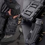 IDOGEAR 9mm Mag Pouch Pistol Magazine Pouch Soft Shell Fast Magazine Pouch Tactical Mag Carrier Hunting Airsoft Gear Tall Version(Black-Tall)