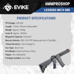 Evike Airsoft - 6mmProShop Daniel Defense Licensed MK18 Gas Blowback Airsoft Rifle by Golden Eagle (Color: Black)