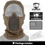 ACTIONUNION Tactical Airsoft Balaclava Mesh Mask Set (Tan)