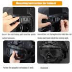 V3COOGOGEAR Tactical Split Two Modes Goggles Compatible with Airsoft Fast Helmet Paintball Hunting Field Outdoor (BLACK)