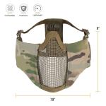 OneTigris 6" Foldable Half Face Mesh Mask with Ear Protection, Tactical Lower Face Protective Mask (Camo Color)