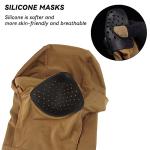 AOUTACC Balaclava Airsoft Mask, Ninja Style Tactical Airsoft Full Face Protective Mask, Soft Silicone Mask for Outdoor/Airsoft/Hunting/Paintball/Cycling-Tan