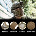 OneTigris 6" Foldable Half Face Mesh Mask with Ear Protection, Tactical Lower Face Protective Mask (Camo Color)