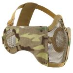 Airsoft Mesh Mask, Tactical Foldable Half Mesh Mask with Ear Protection, Adjustable Military Mesh Mask Lower Face Protective Mask for Airsoft Paintball Shooting Cosplay CS Game (CP Camo)