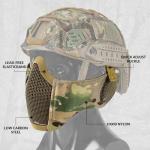 Airsoft Mesh Mask, Tactical Foldable Half Mesh Mask with Ear Protection, Adjustable Military Mesh Mask Lower Face Protective Mask for Airsoft Paintball Shooting Cosplay CS Game (CP Camo)