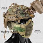 Airsoft Mesh Mask, Tactical Foldable Half Mesh Mask with Ear Protection, Adjustable Military Mesh Mask Lower Face Protective Mask for Airsoft Paintball Shooting Cosplay CS Game (CP Camo)