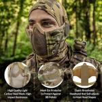 Airsoft Mesh Mask, Tactical Foldable Half Mesh Mask with Ear Protection, Adjustable Military Mesh Mask Lower Face Protective Mask for Airsoft Paintball Shooting Cosplay CS Game (CP Camo)