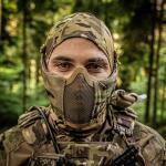 Airsoft Mesh Mask, Tactical Foldable Half Mesh Mask with Ear Protection, Adjustable Military Mesh Mask Lower Face Protective Mask for Airsoft Paintball Shooting Cosplay CS Game (CP Camo)