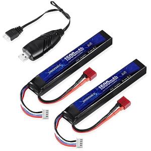 URGENEX Airsoft Battery 11.1V 1500mAh 35C High Discharge Rate Lipo Pack with Deans T Plug Rechargeable 3S Lipo for Airsoft Model Guns
