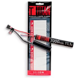 Titan Lithium Ion Airsoft Battery | 3000 mah 11.1v Battery Nunchuck T-Plug | Maximum Capacity & Performance 11.1 Volt for Airsoft Gun