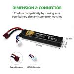 11.1V LiPo Airsoft Battery with Connector 2000mAh 30C Rechargeable Stick Batteries for Airsoft Guns Airsoft Rifle
