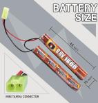 Lancer Tactical Nimh Airsoft Battery Compatible with AEG Airsoft Gun (9.6V, 1600 mAh Nunchuck)